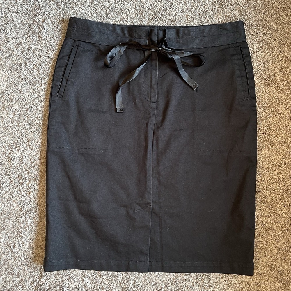 Willi Smith Pencil Skirt Womens Size 10 Solid Black Straight Pockets Office